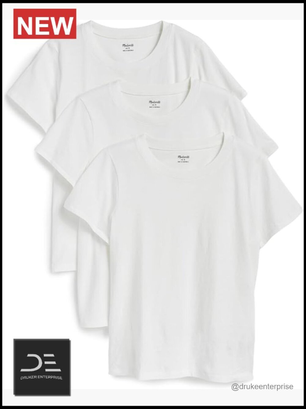 100% Cotton Short Sleeve Crew Neck T-Shirt 3-Pack